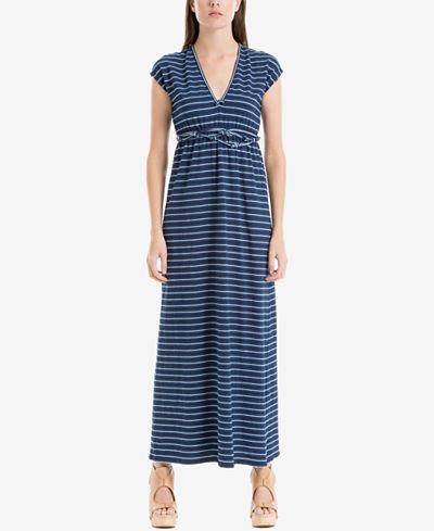 Max Studio London Cotton Striped Maxi Dress