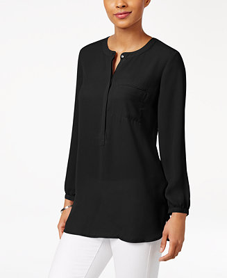 JM Collection Pleated-Back Blouse, Created for Macy's
 