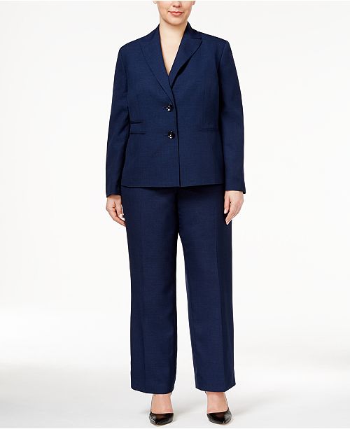 Le Suit Plus Size Two-Button Pantsuit - Wear to Work - Women - Macy's