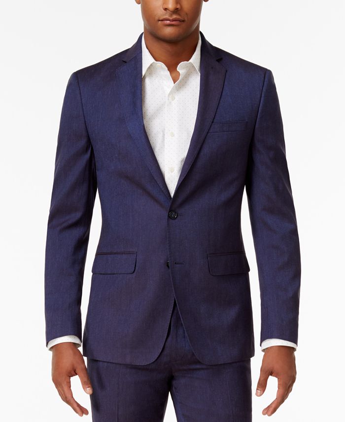 Sean John Men's Classic-Fit Blue Solid Suit Jacket - Macy's