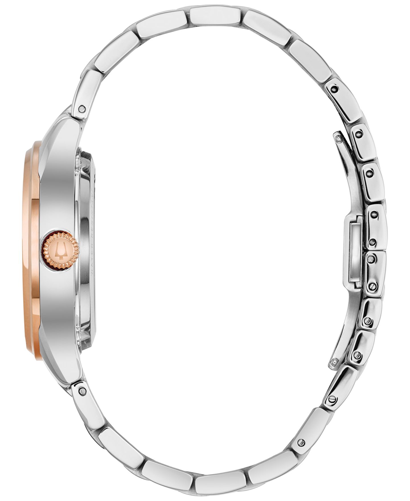 Женские часы Bulova Automatic Diamond Accent Two-Tone Stainless Steel Bracelet Watch 34mm 98P170 — фото 2