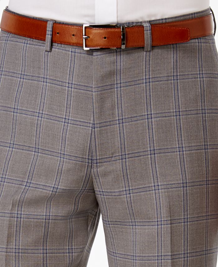 Ryan Seacrest Distinction Men's SlimFit Gray Plaid Pants, Created for
