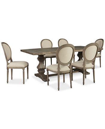 Furniture Tristan Trestle Dining Furniture 7 Pc. Set Trestle