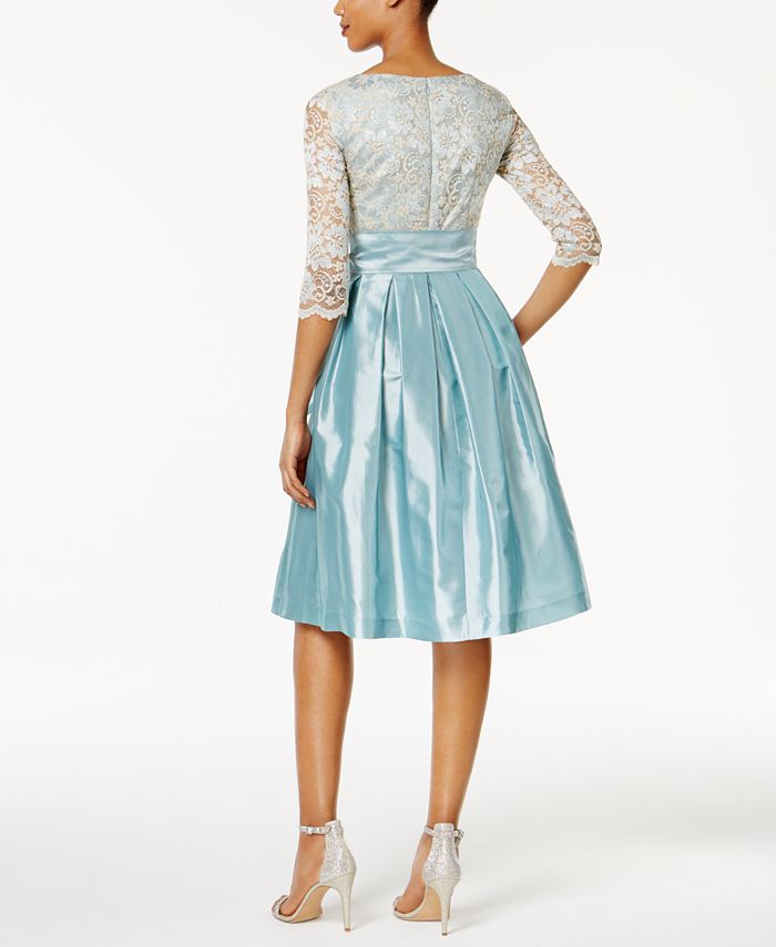 Jessica howard lace and sales taffeta surplice ball gown
