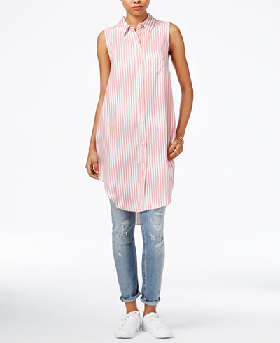Velvet Heart Cannes Cotton High-Low Striped Tunic