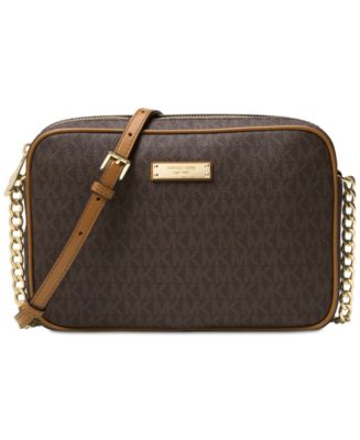 hænge tapperhed optager Michael Kors Signature Jet Set East West Crossbody & Reviews - Handbags &  Accessories - Macy's