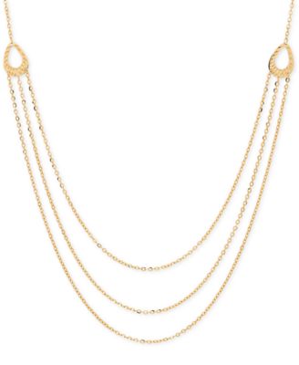 multi layer chain necklace gold