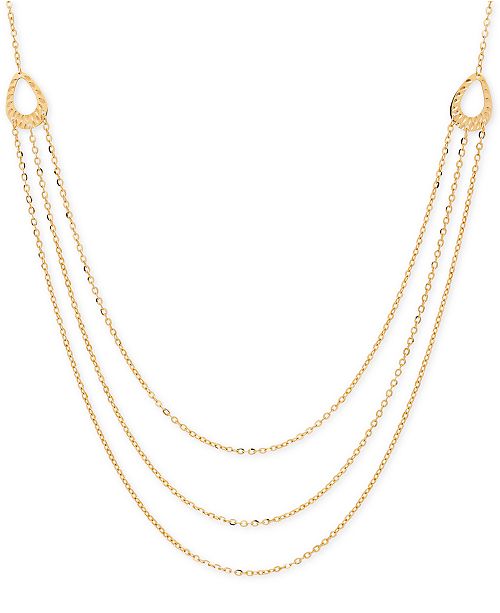 Italian Gold Multi-Layer Chain Necklace in 14k Gold - Necklaces ...