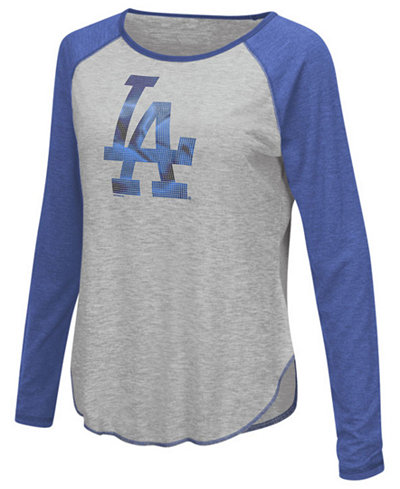 Touch by Alyssa Milano Women's Los Angeles Dodgers Line Drive Long Sleeve T-Shirt