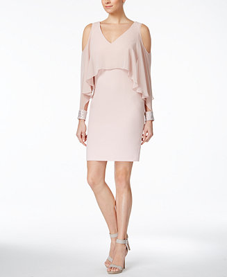 Calvin Klein Cold-Shoulder Popover Sheath Dress - Macy's