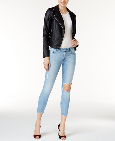 DL 1961 Florence Ripped Clifton Wash Cropped Skinny Jeans