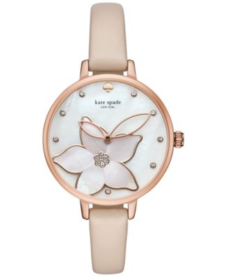 kate spade new york Women s Metro Vachetta Leather Strap Watch 34mm KSW1302 Macy s