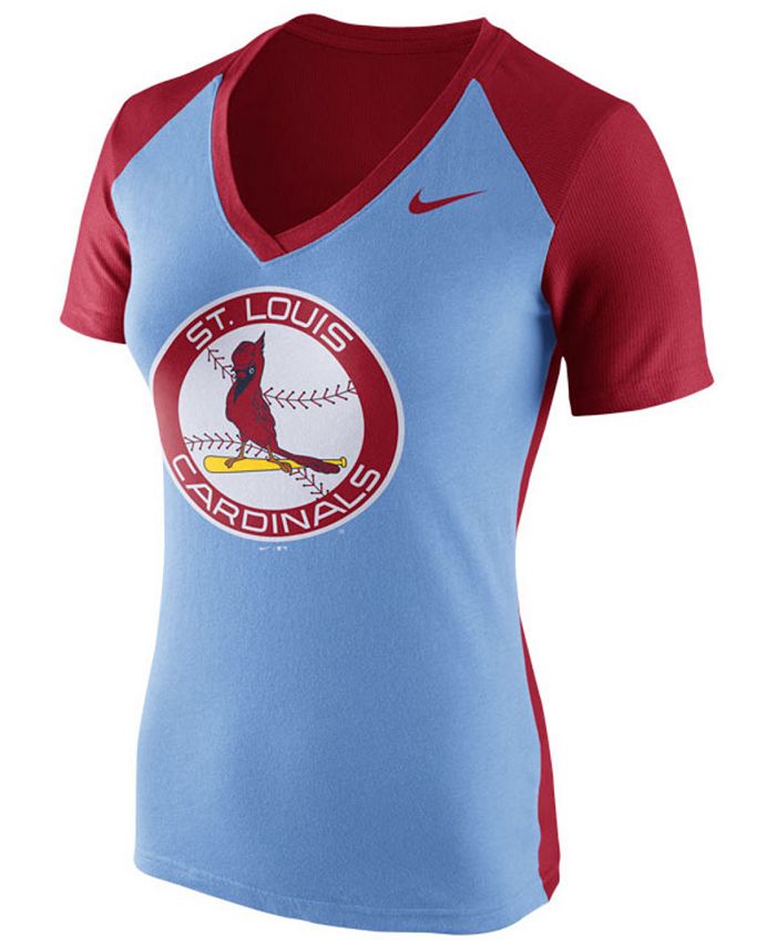 Nike St Louis Cardinals Womens Navy Blue Wordmark Short Sleeve T