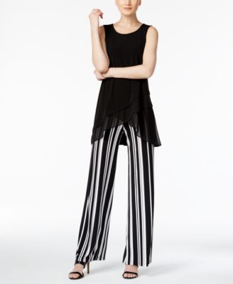 petite striped palazzo pants