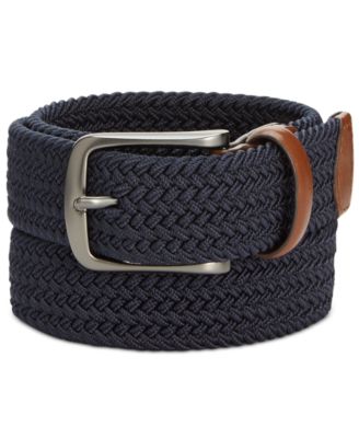 Perry Ellis Portfolio - Men's Webbed Leather-Trim Belt