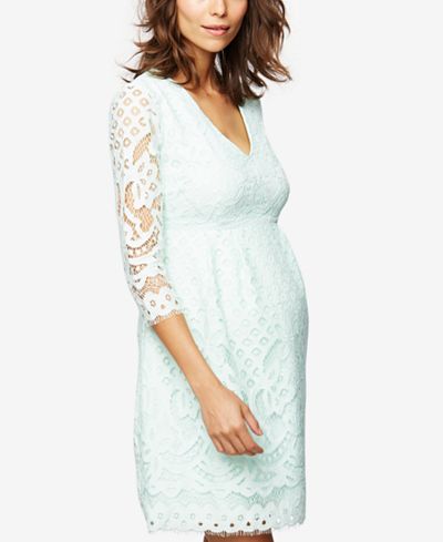 A Pea In The Pod Maternity Lace Fit & Flare Dress