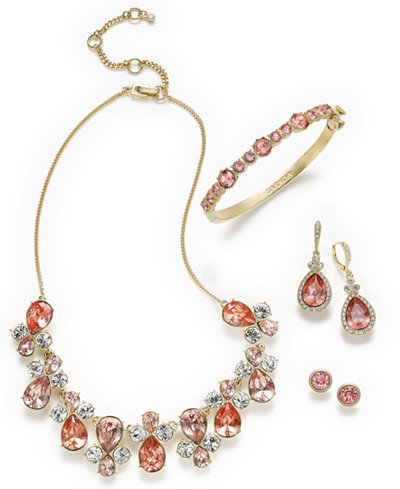 Givenchy Gold-Tone Peach Stone and Crystal Jewelry Collection