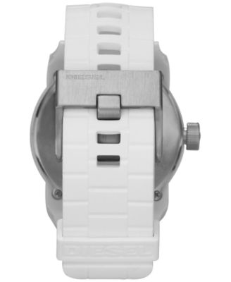 Men's White Silicone Strap Watch 44mm DZ1436