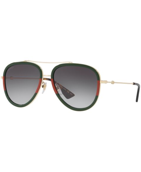 Женские солнцезащитные очки Gucci Gradient Pilot Sunglasses, GG0062S, цвет: Золотой / Синий градиентный