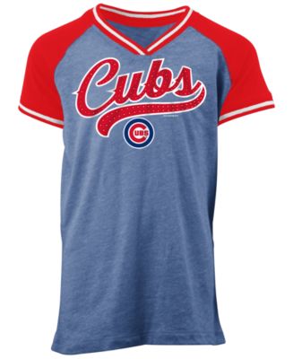 Chicago Cubs Jersey Bling Rhinestone T-shirt V-neck