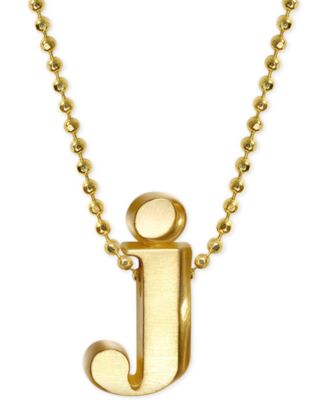 Alex Woo - Initial "j" Pendant Necklace in 14k Gold