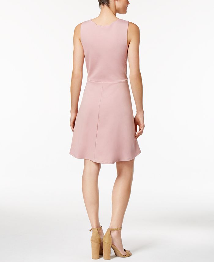 Monteau Petite Scalloped Fit & Flare Dress, Created for Macy's - Macy's