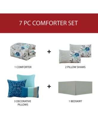 Hallmart Collectibles CLOSEOUT! Krissa Embroidered 7-Piece Queen Comforter Set