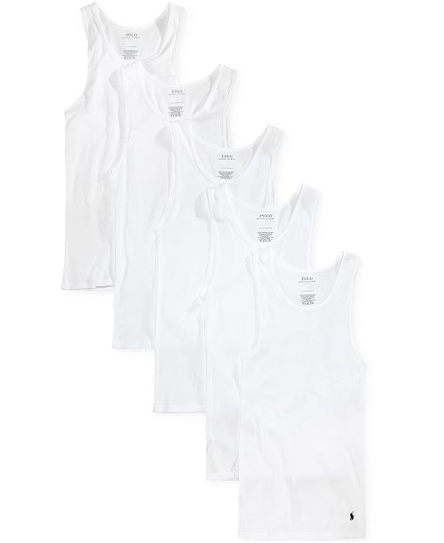 alfani Polo Ralph Lauren Men's 5-Pack Cotton Undershirt Tank Tops Men's Fashion & Accessories