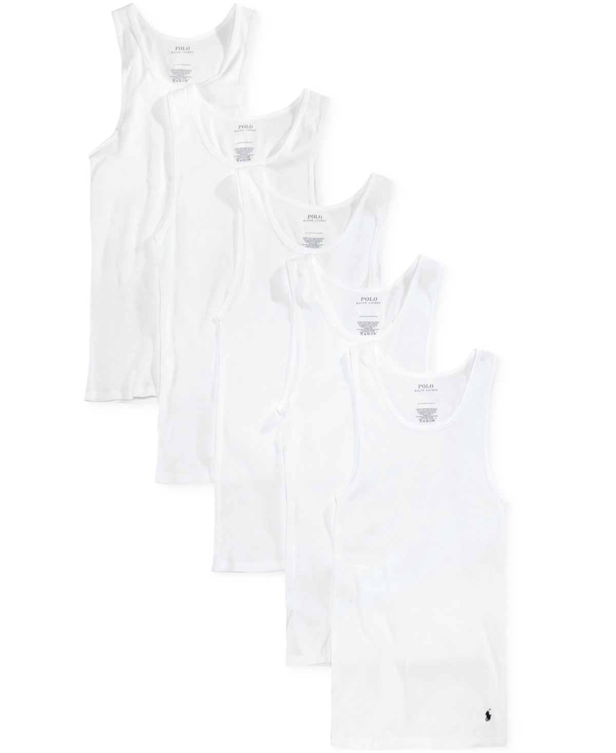 Polo Ralph Lauren Men's Cotton Undershirt Tank Top 5-pack In White Pack