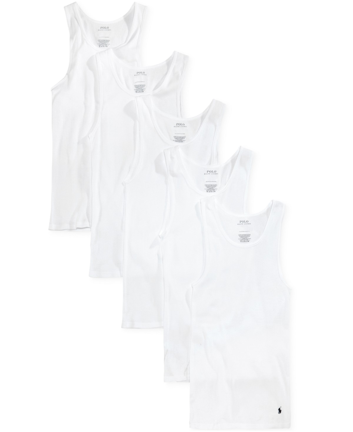 Мужские Polo Ralph Lauren Men's 5-Pack Cotton Undershirt Tank Tops — фото 1