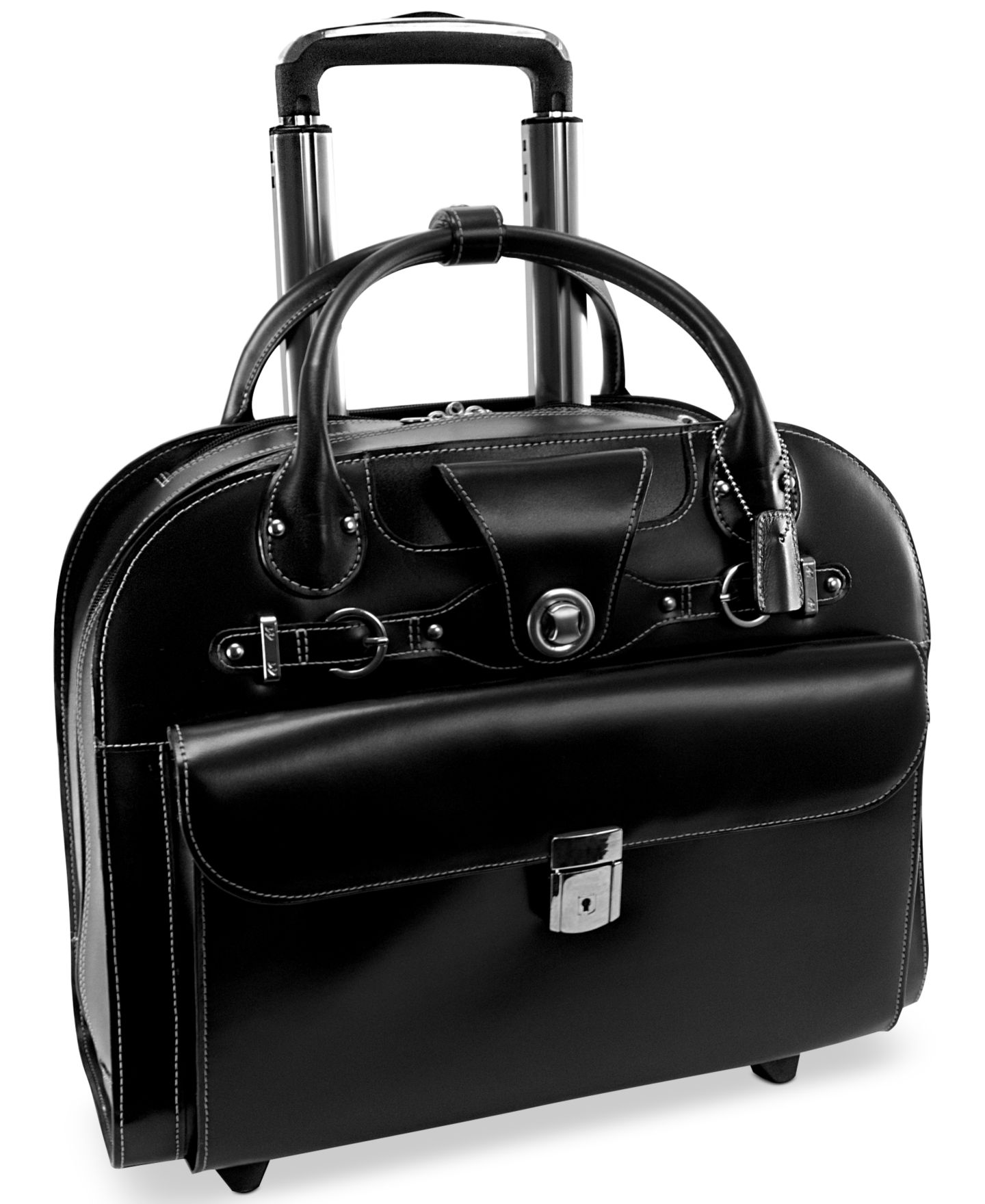 Сумка McKlein Edgebrook Leather Wheeled Laptop Briefcase, цвет: Чёрный — фото 1