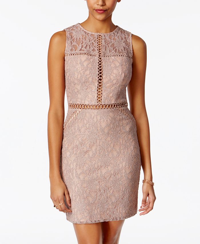 City Studios Juniors' Glitter Lace Bodycon Dress Macy's