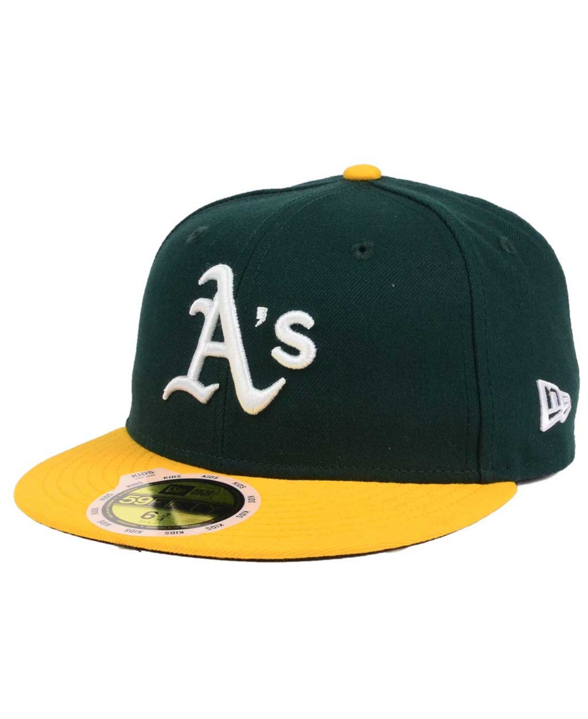 New Era Big Boys And Girls Oakland Athletics Authentic Collection 59fifty Cap In Green,yellow