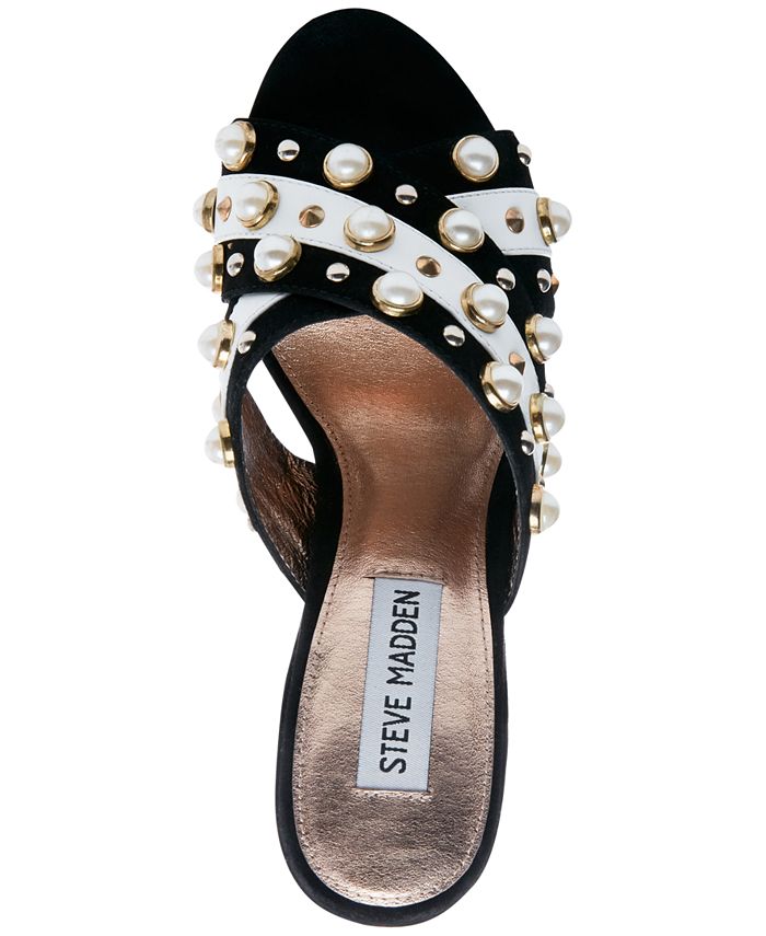 Steve Madden Women's Cove Pearl Studded Slides Macy's
