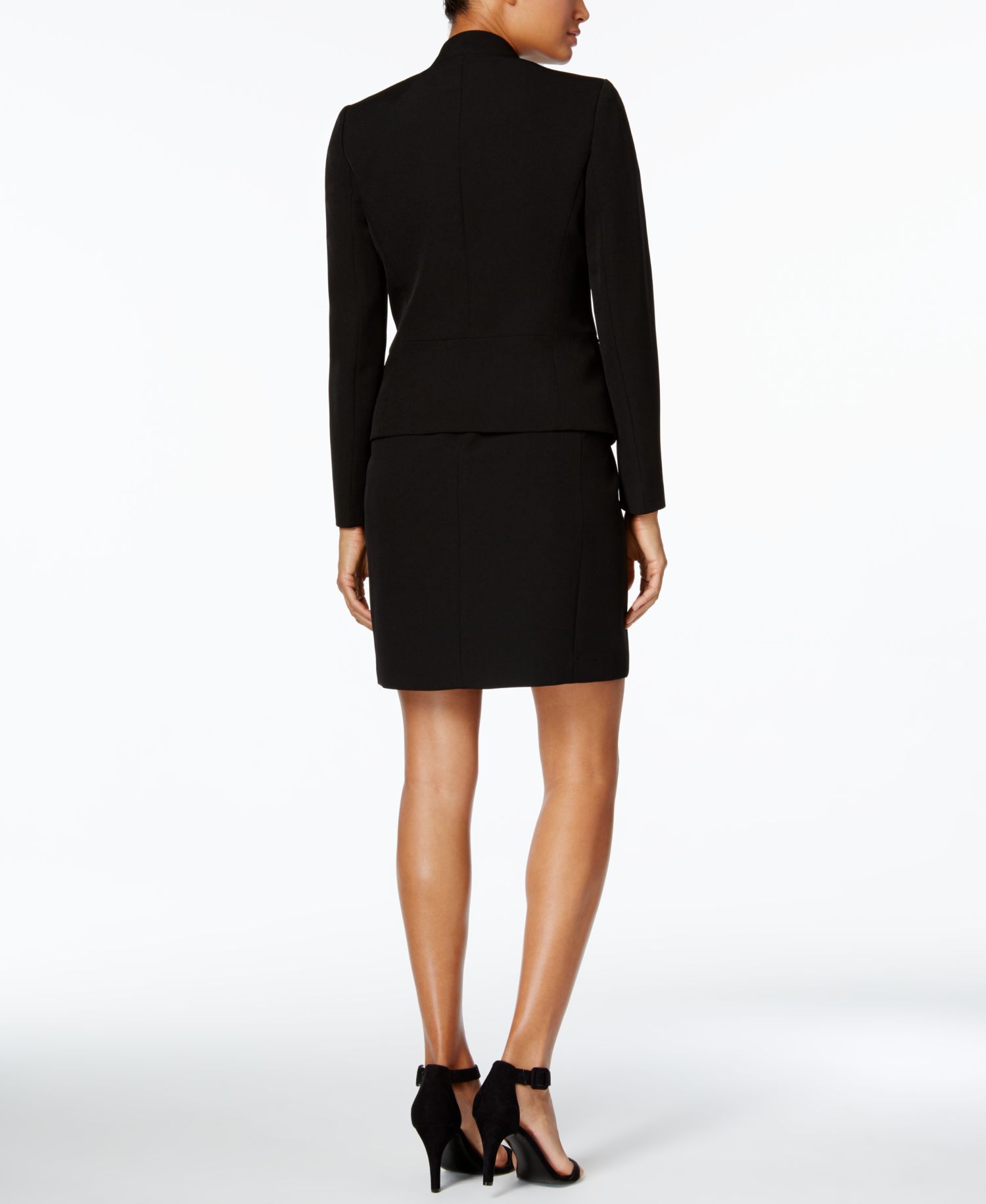 Missy Executive Collection Shawl-Collar Sleeveless Sheath Dress Suit Set