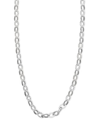 Macy's - 14k White Gold Necklace, Long Cable Chain