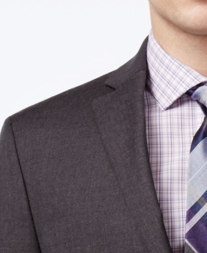 Ryan Seacrest Distinction Grey Solid Modern Fit Jacket - Macy's