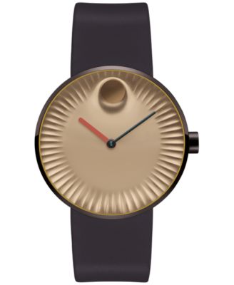 Movado - Men's Swiss Edge Brown Silicone Strap Watch 40mm 3680043