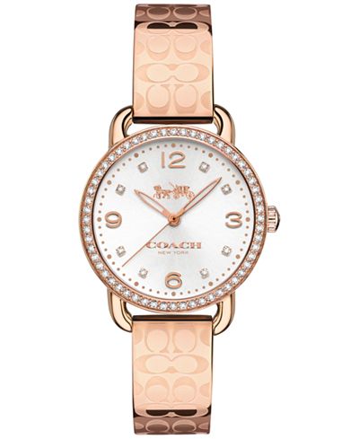 Rose gold tone bangle bracelet watch