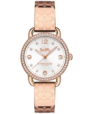 COACH Women s Delancey Rose Gold Tone Bracelet Watch 28mm Macy s