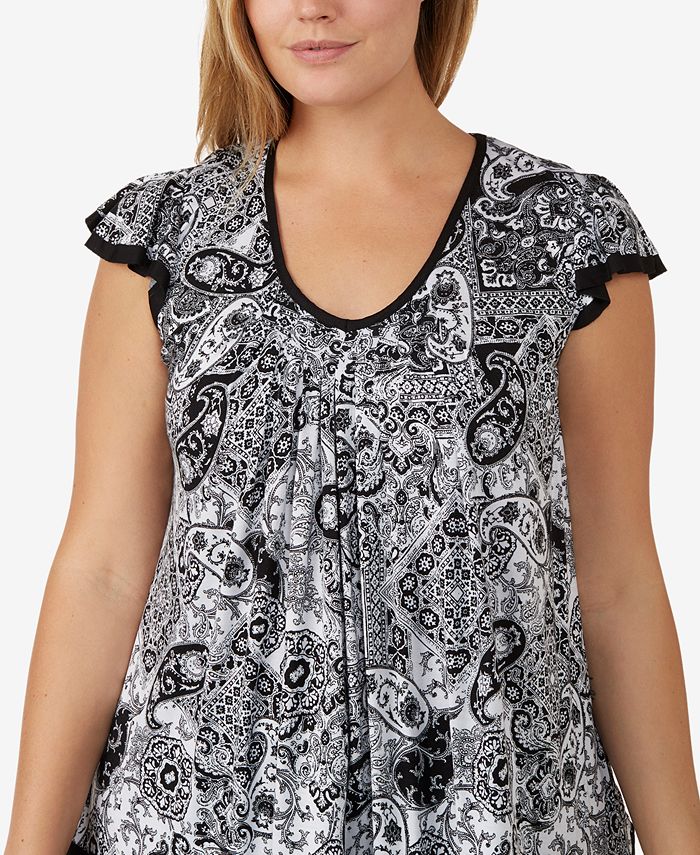 Ellen Tracy Plus Size Yours to Love Short Sleeve Top - Macy's