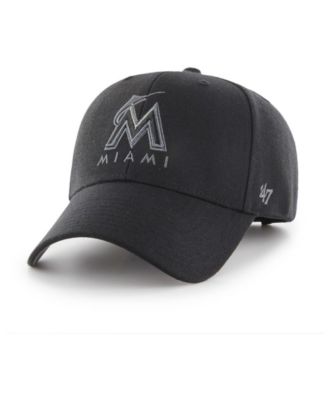 Casquette Ajustable 39'47 Brand - Modèle MVP Miami Marlins, Couleur Noir, Couronne Structurée, Logo Brodé