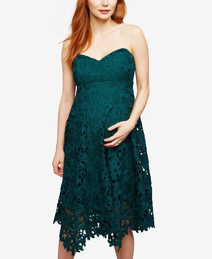 A Pea in the Pod Maternity Lace Fit & Flare Dress - Macy's