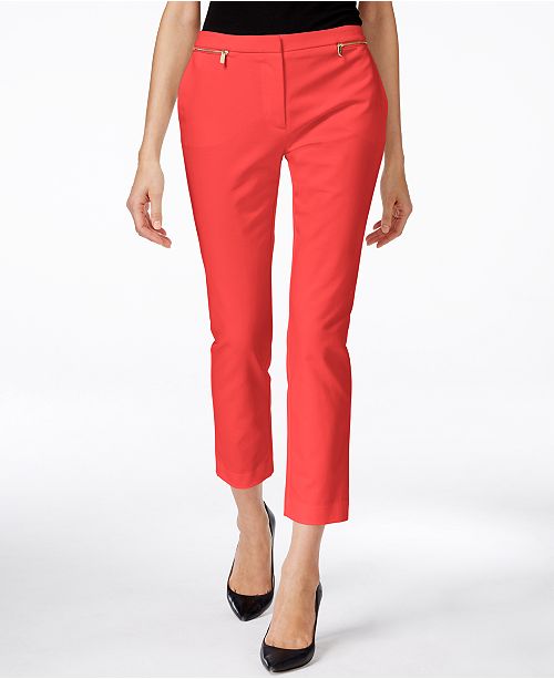 Calvin Klein Zip-Detail Ankle Pants - Pants & Capris - Women - Macy's
