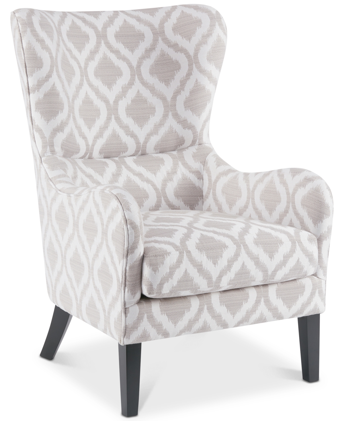 Macy's Daren Wing Chair In Grey,white