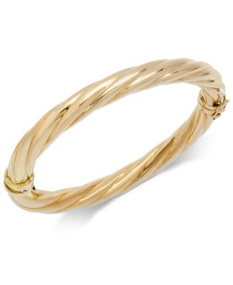 Italian Gold Polished Twisted Bangle Bracelet in 14k Gold - Macy's