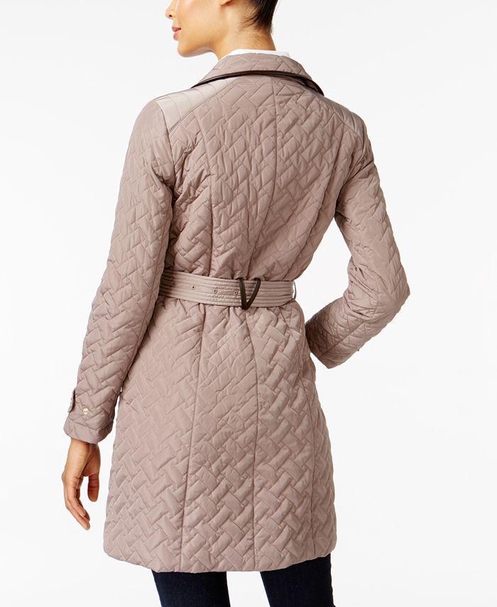 Cole Haan Quilted Belted Coat Macy's