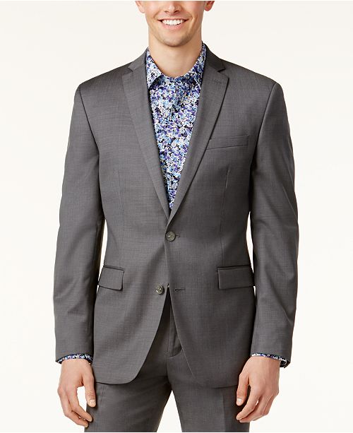 Bar III MidGray Pindot SlimFit Jacket Suits & Tuxedos Men Macy's