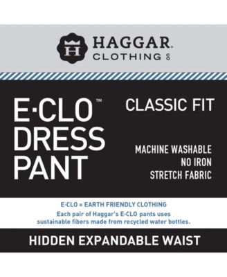 Men's Eclo Stria Classic Fit Flat Front Hidden Expandable Dress Pants