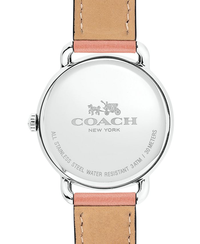 COACH Women's Delancey Blush Leather Strap Watch 36mm Gift Set Macy's
